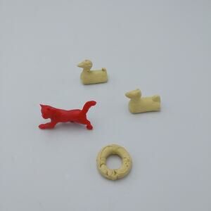 Vintage 1950s Marx Dollhouse Figures Duck, Cat, Horse And Sailing‎ Lot 4